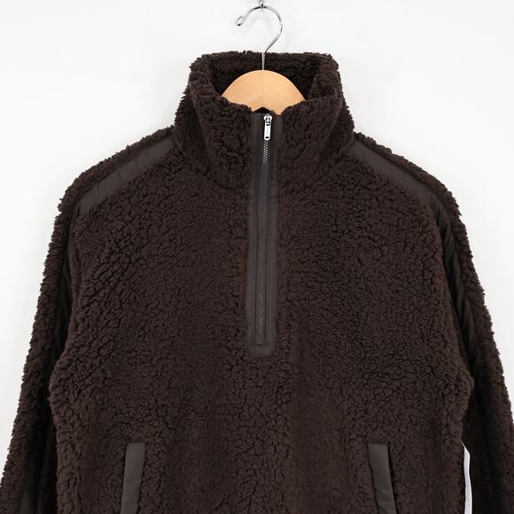 NWT Athleta Cloud Fleece 1/2 Zip Sweatshirt Jacket Pockets Truffle Brown Size XS - Picture 6 of 10